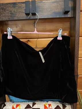 Free People Black Velvet feel Mini Skirt